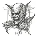 Create a simple but powerful sketch tattoo for my cousin Dejuan (a boy) who committed suicide in 2019. No face.  tattoo design idea