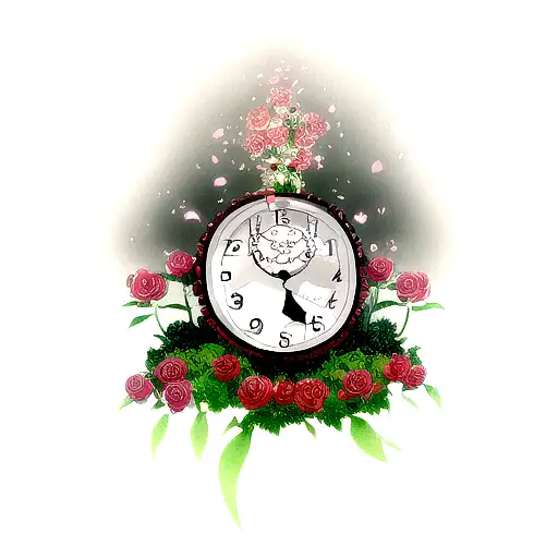 Roses with the words Time Heals Nothing tattoo design idea