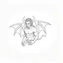 a devil with wings tattoo design idea