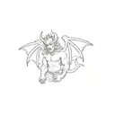 a devil with wings tattoo design idea