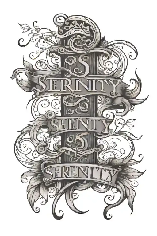 serenity prayer written tattoo design idea