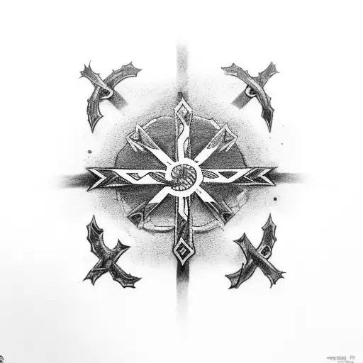 Three crosses with Kings of Kings under tattoo design idea