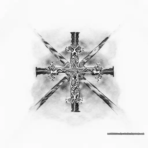 three simple crosses with the text "King of Kings under tattoo design idea