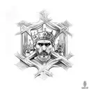 Three crosses with Kings of Kings under tattoo design idea