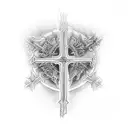 Three crosses with Kings of Kings under tattoo design idea