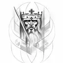 three simple crosses with the text "King of Kings under tattoo design idea