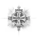 three simple crosses with the text "King of Kings under tattoo design idea