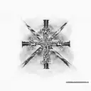three simple crosses with the text "King of Kings under tattoo design idea