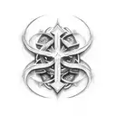 three simple crosses with the text "King of Kings under tattoo design idea