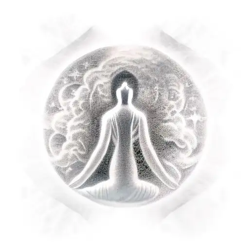 spirituality, universe, peace, Buddhism, growth tattoo design idea