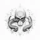 death  train with doomsday clock and dragon tattoo design idea