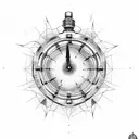 ghost train with doomsday clock tattoo design idea