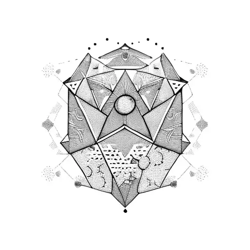 constellation with cactus with geode  tattoo design idea