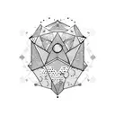 constellation with cactus with geode  tattoo design idea