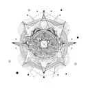 constellation with cactus with geode  tattoo design idea