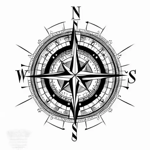 Compass tattoo design idea