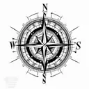 Compass tattoo design idea