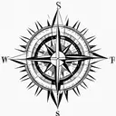 Compass tattoo design idea