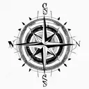 Compass tattoo design idea