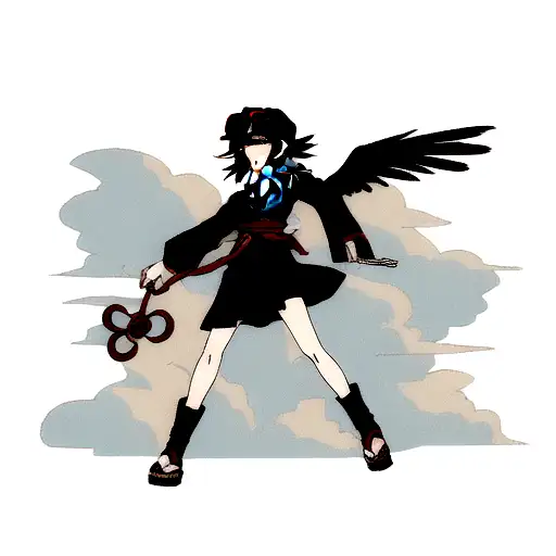 crow with akatsuki cloud  tattoo design idea