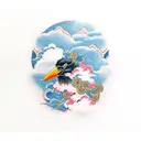 crow with akatsuki cloud  tattoo design idea