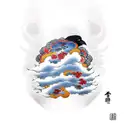 crow with akatsuki cloud  tattoo design idea