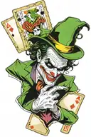 joker from Batman with playing cards tattoo design idea