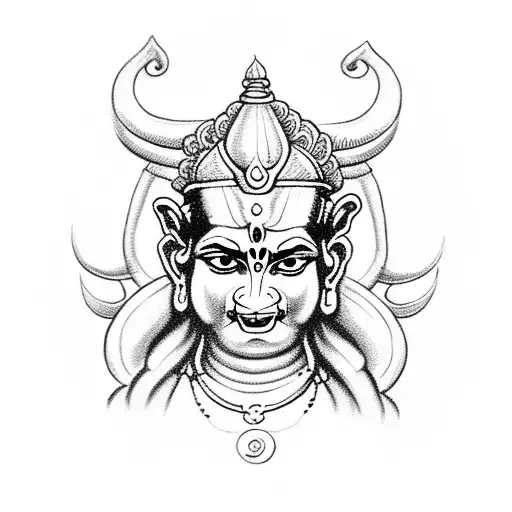 hindu god ram on hand with band around it. the band should have illuminati tattoo design idea