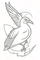 the bird of Hermes is my name eating my wings to make me tame tattoo design idea