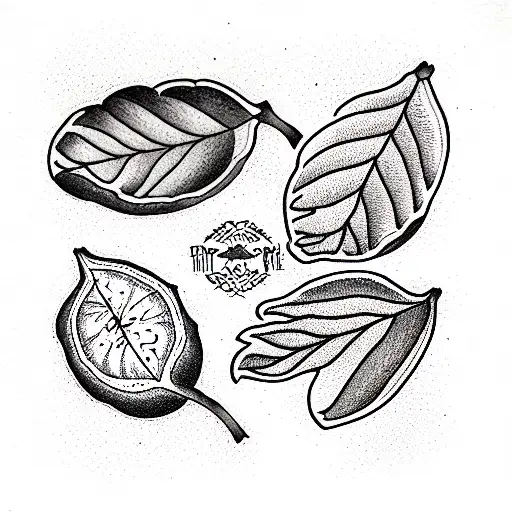 botanical chart of a fig tree tattoo design idea