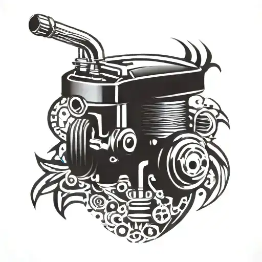 piston RC car engine tattoo design idea