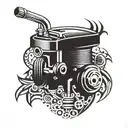 piston RC car engine tattoo design idea