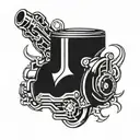 piston RC car engine tattoo design idea