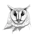 barn owl, edelweiss, rose, bee tattoo design idea