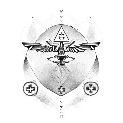 Incorporate medical symbols into a helicopter silhouette for a personalized tattoo design tattoo design idea