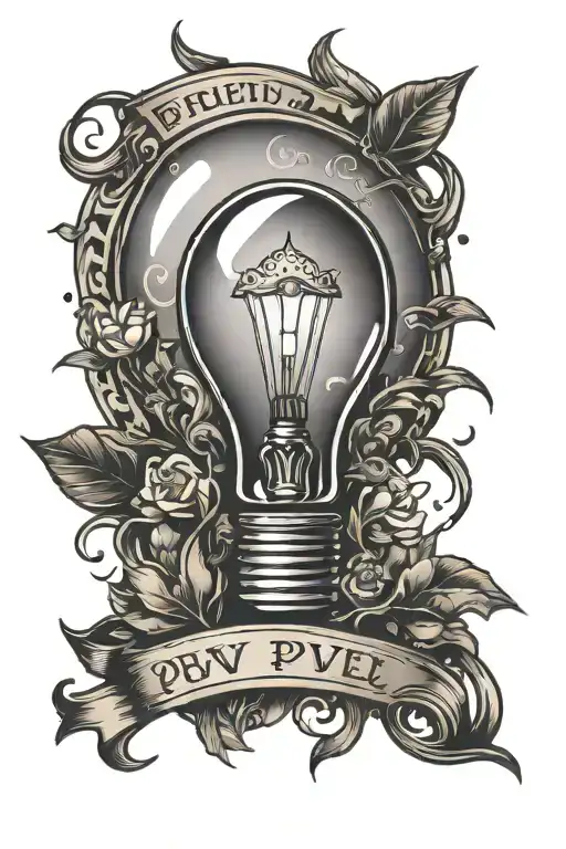 psv light bulb tattoo design idea