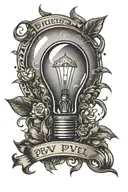 psv light bulb tattoo design idea