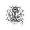 Dragon, eye, soul,breathing purple fire  tattoo design idea