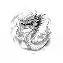 Dragon, eye, soul,breathing purple fire  tattoo design idea