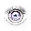 Dragon, eye, soul,breathing purple fire  tattoo design idea