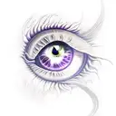 Dragon, eye, soul,breathing purple fire  tattoo design idea