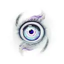 Dragon, eye, soul,breathing purple fire  tattoo design idea