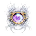Dragon eye, dragon wings, soul,breathing purple fire  tattoo design idea