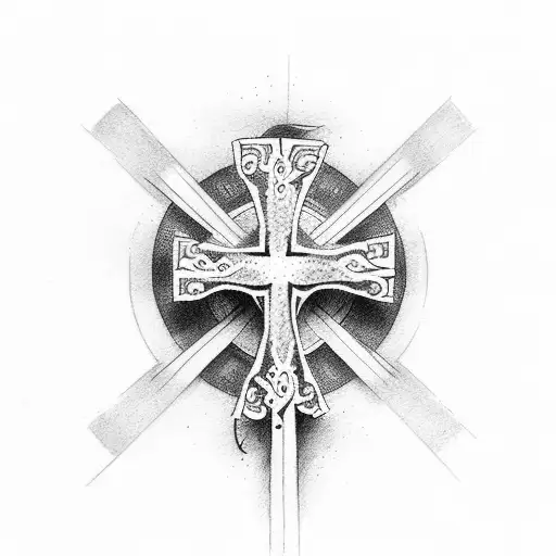 fenix carring a cross tattoo design idea