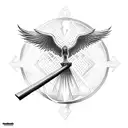 phoenix carrying a cross tattoo design idea