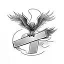 phoenix carrying a cross tattoo design idea