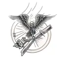 phoenix carrying a cross tattoo design idea