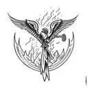 phoenix carrying a cross tattoo design idea