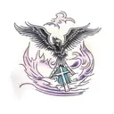 phoenix carrying a cross tattoo design idea