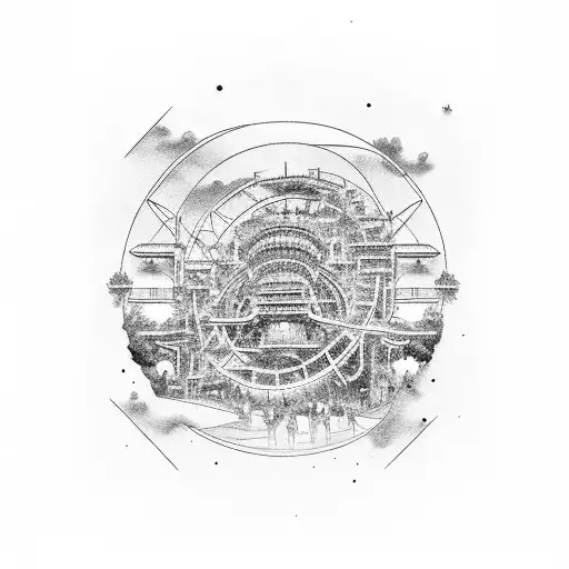 Astroworld roller coaster travis scott tattoo design idea